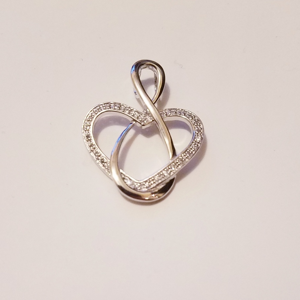 Infinity heart pendant sterling silver necklace